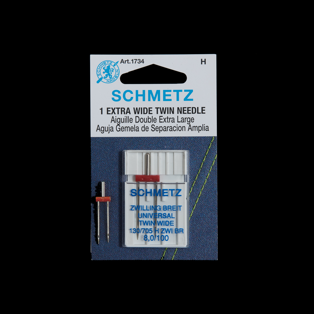 Schmetz Extra Wide Twin Machine Needle – 8.0/100 – 1 ct Schmetz Extra Wide Twin Machine Needle – 8.0/100 – 1 ct