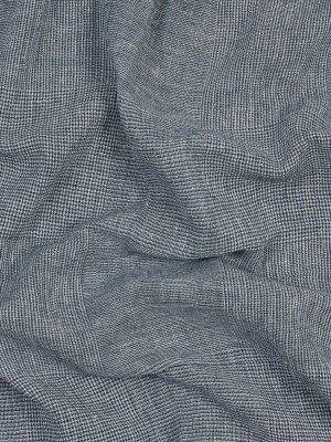 Italian Denim and White Plaid Gauzy Linen Italian Denim and White Plaid Gauzy Linen