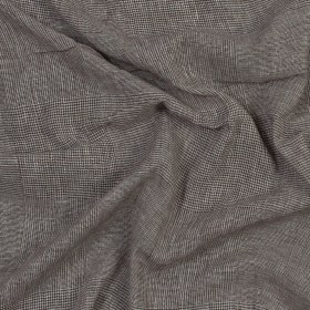 Italian Brown and White Plaid Gauzy Linen Italian Brown and White Plaid Gauzy Linen