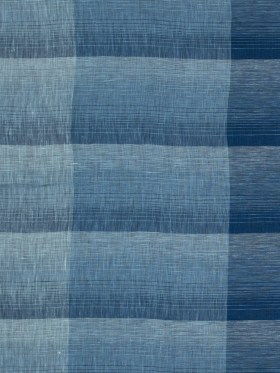 Italian Blue Gradient Plaid Linen Scrim Italian Blue Gradient Plaid Linen Scrim