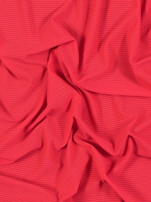 Neon Coral Textural Polyester Stretch Knit Neon Coral Textural Polyester Stretch Knit