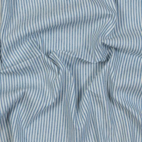 Stretch Linen Woven – Striped Blue – Asturias Collection Stretch Linen Woven – Striped Blue – Asturias Collection