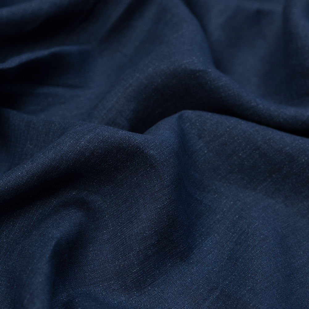 Two-Tone Linen Woven - Indigo and White - Sanremo Collection