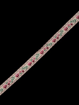 Pink, Burgundy and Beige Floral German Jacquard Ribbon – 0.5″ Pink, Burgundy and Beige Floral German Jacquard Ribbon – 0.5″