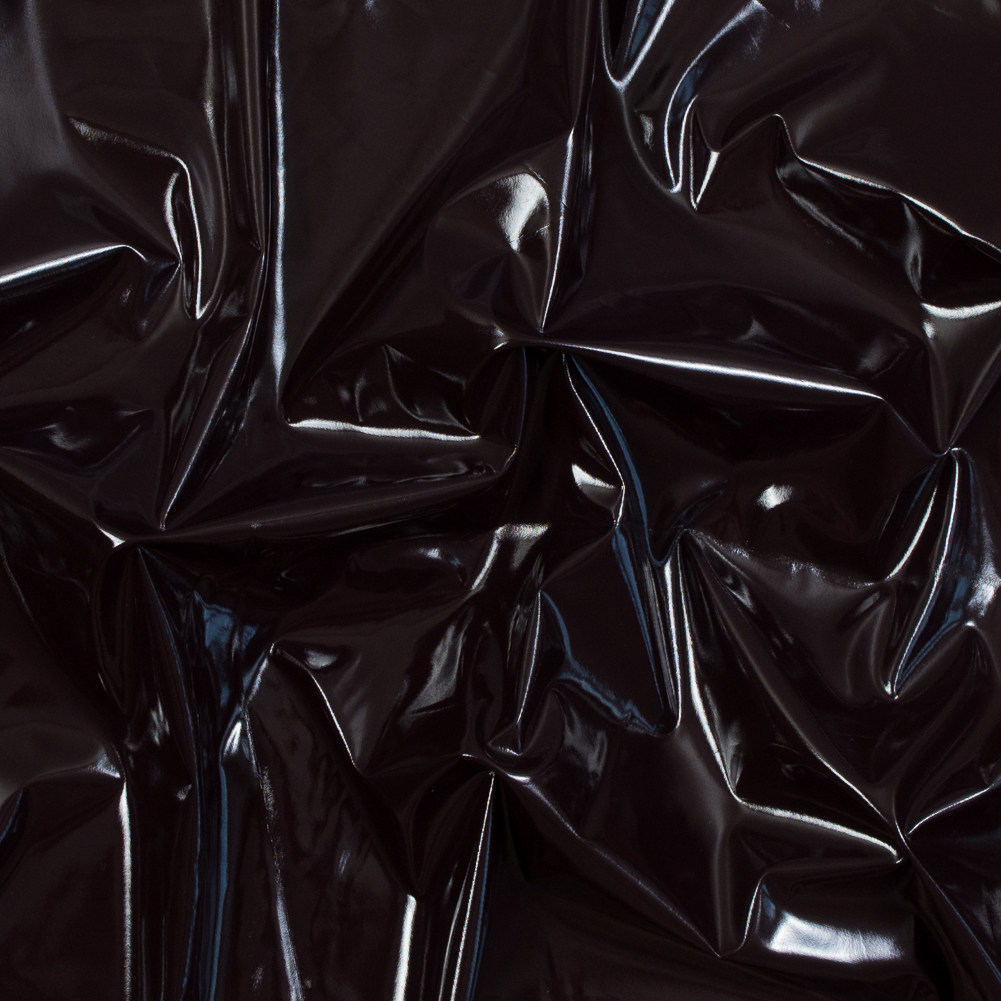 Faux Patent Leather with Black Knit Backing – Fudge Faux Patent Leather with Black Knit Backing – Fudge