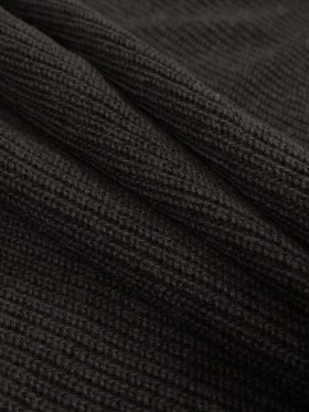 Brown Wool Ribbed Knit with Black Scuba Backing Brown Wool Ribbed Knit with Black Scuba Backing
