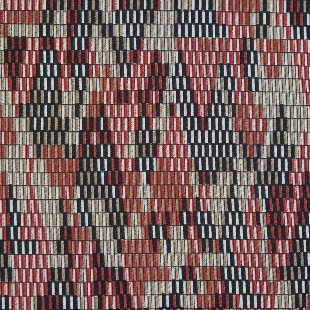 Rust and Beige Geometric Polyester Lining