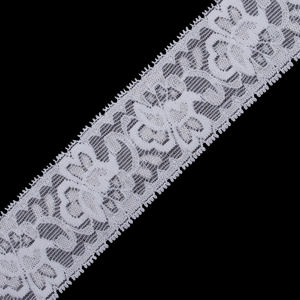 White Stretch Lace Trim - 2.625"