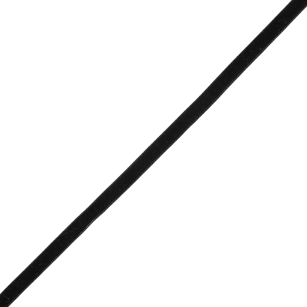 Swiss Black Single-Faced Velvet Ribbon – 0.375″ Swiss Black Single-Faced Velvet Ribbon – 0.375″