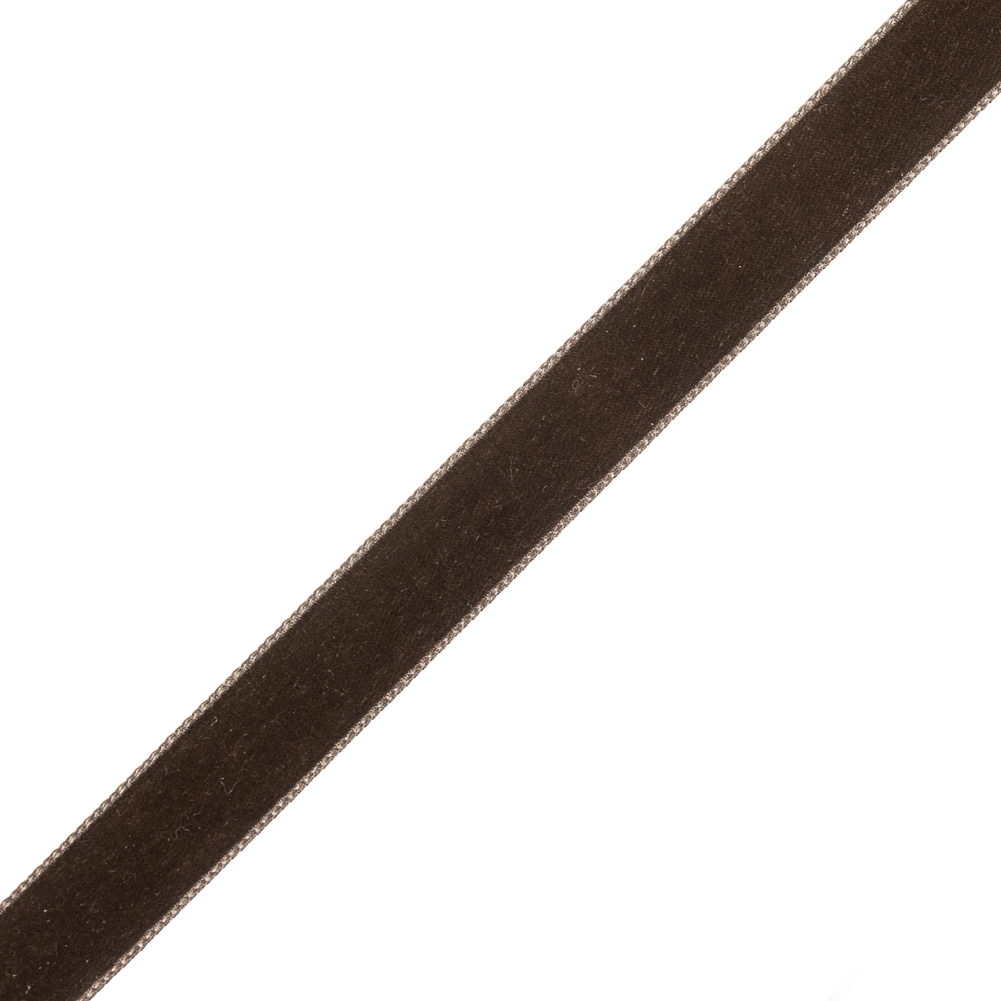 Swiss Brown Single-Faced Velvet Ribbon - 0.625"