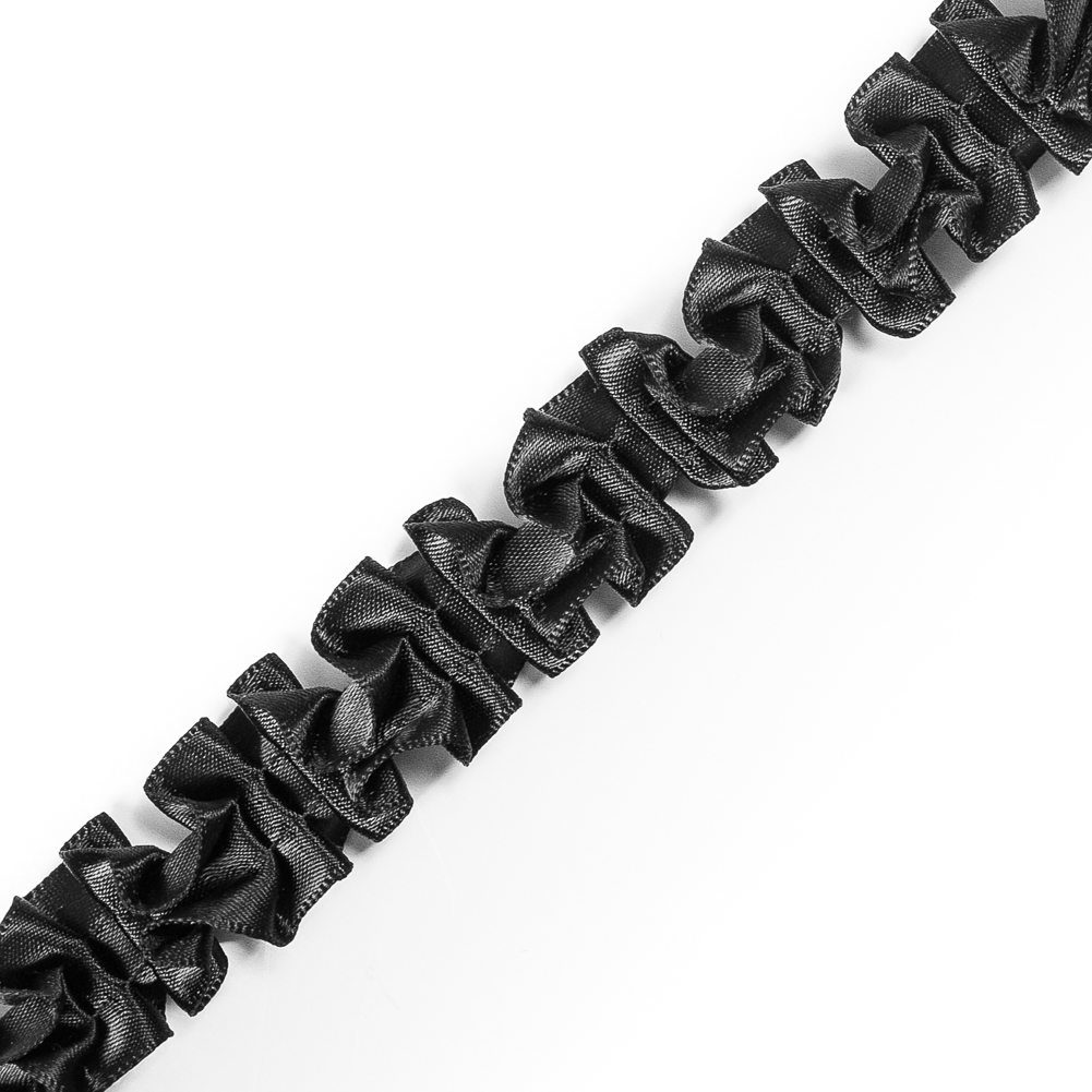 Black Satin Plisse Trim – 0.875″ Black Satin Plisse Trim – 0.875″