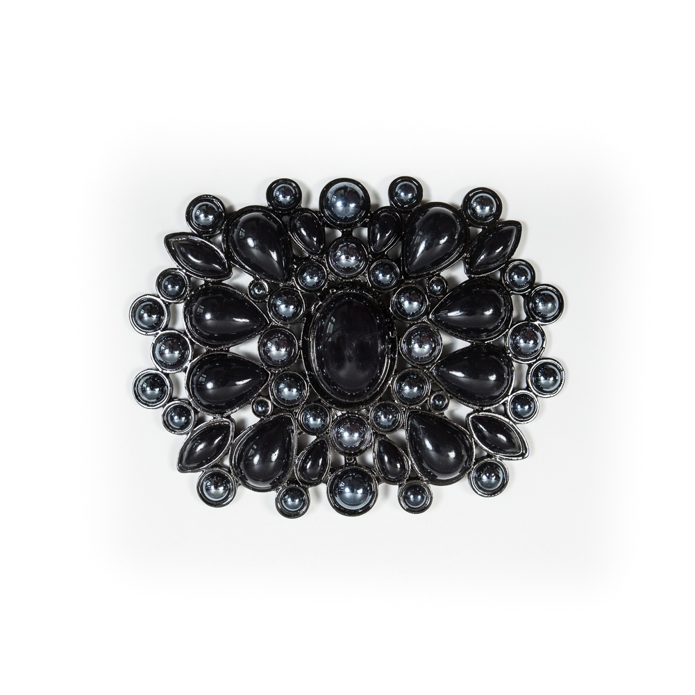 Gunmetal and Blue Fancy Metal Applique – 3″ x 4″ Gunmetal and Blue Fancy Metal Applique – 3″ x 4″