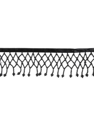 Black Beaded Fringe Trim – 2.5″ Black Beaded Fringe Trim – 2.5″