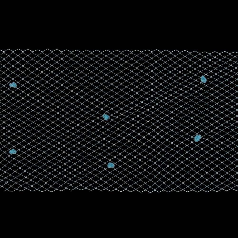 Light Blue Russian Veiling with Pom Poms – 9″ Light Blue Russian Veiling with Pom Poms – 9″