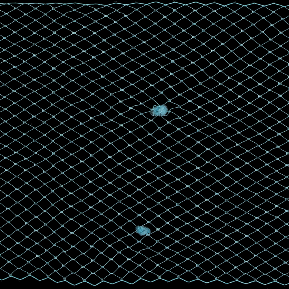 Turquoise Russian Veiling with Pom Poms - 9"