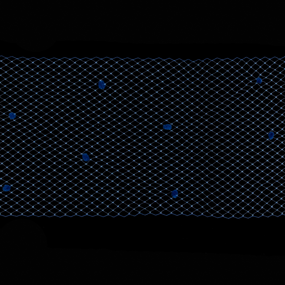 Royal Blue Russian Veiling with Pom Poms – 9″ Royal Blue Russian Veiling with Pom Poms – 9″