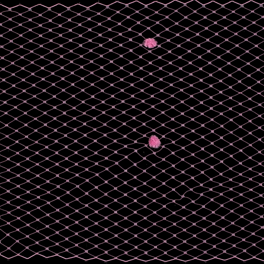 Hot Pink Russian Veiling with Pom Poms - 9"