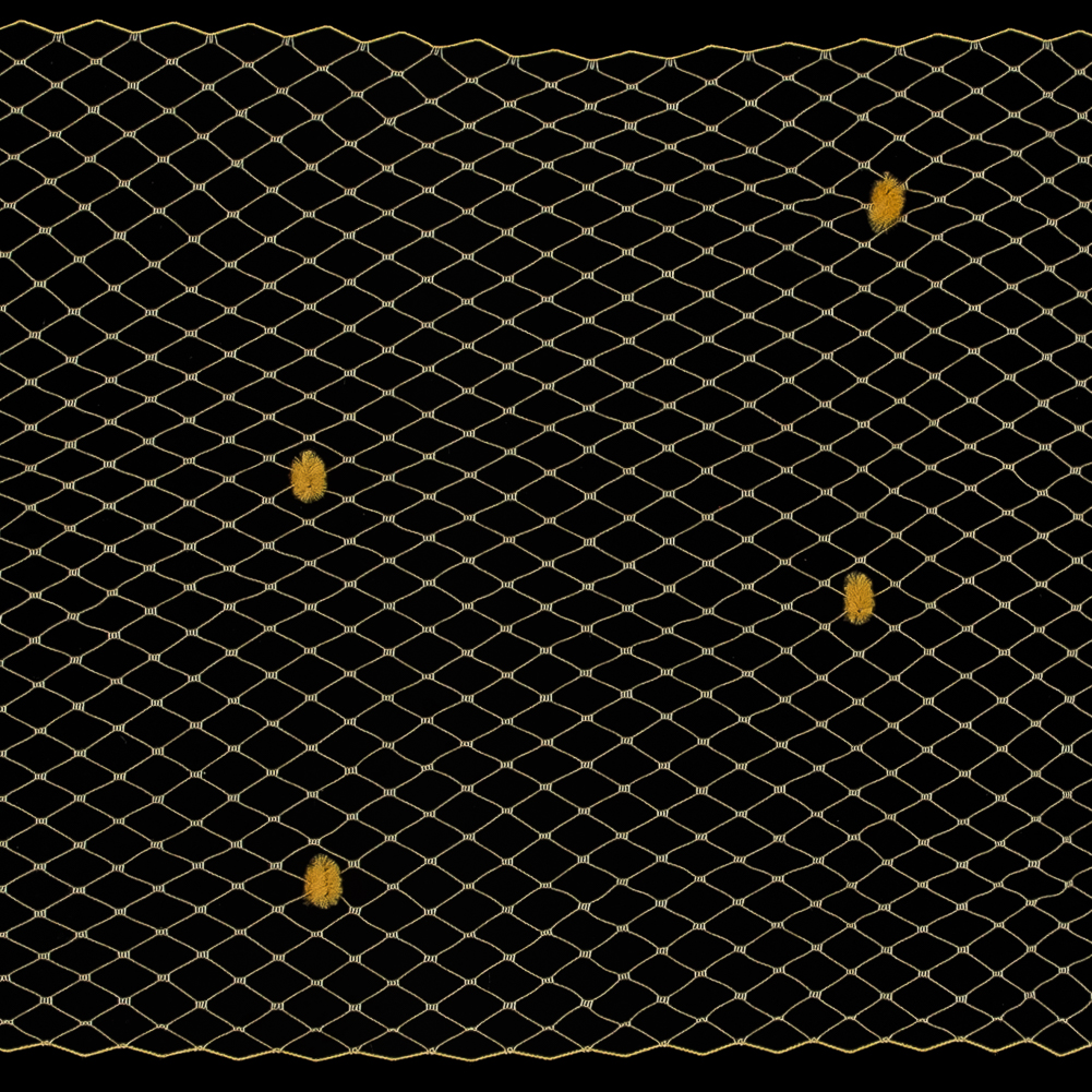 Yellow Gold Russian Veiling with Pom Poms - 9"