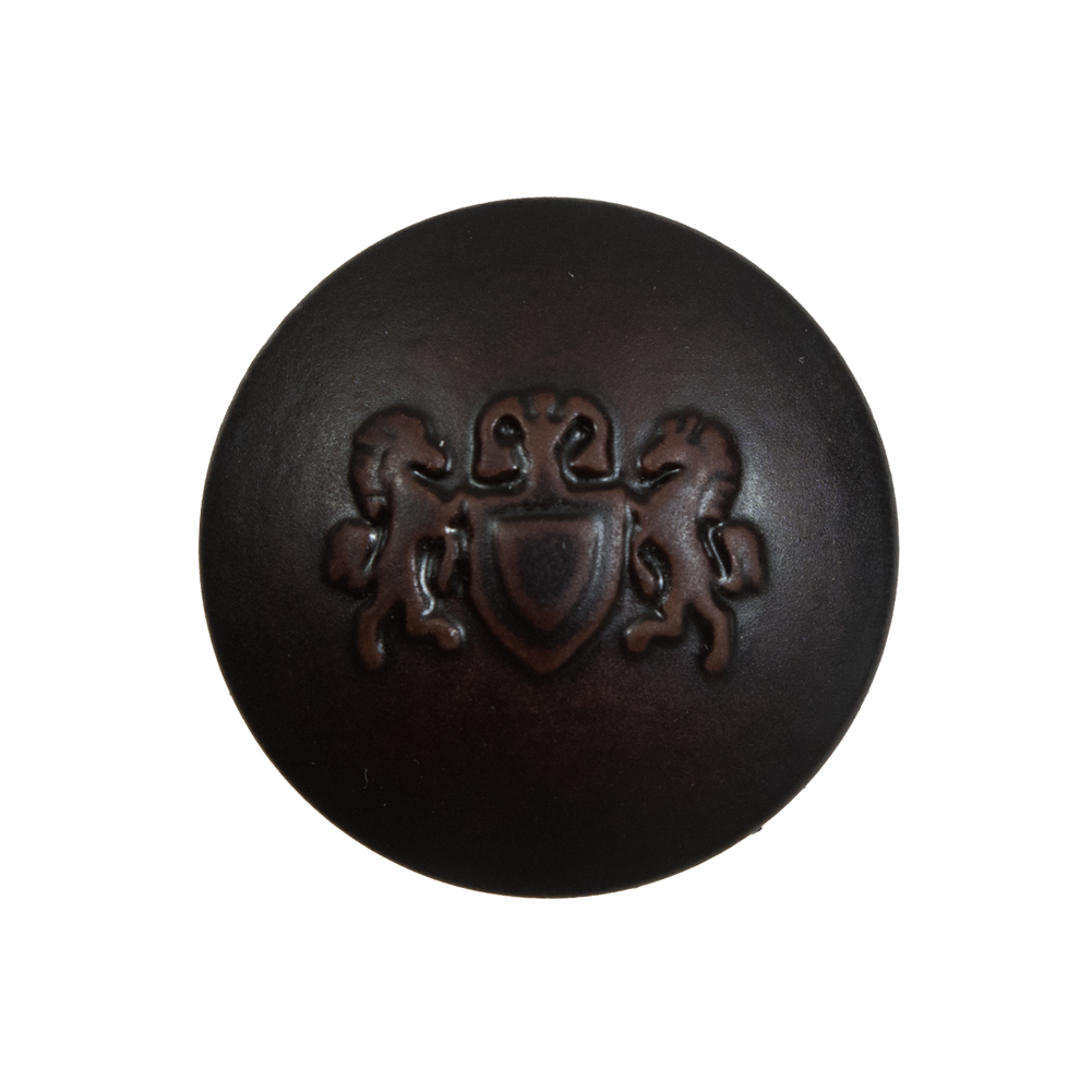 Brown Plastic Button with Emblem – 40L/25.5mm Brown Plastic Button with Emblem – 40L/25.5mm