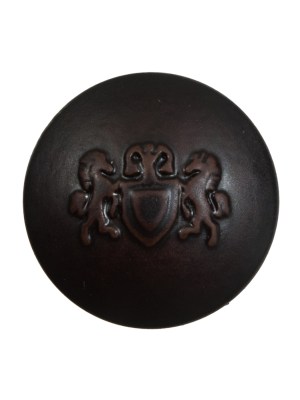 Brown Plastic Button with Emblem – 40L/25.5mm Brown Plastic Button with Emblem – 40L/25.5mm