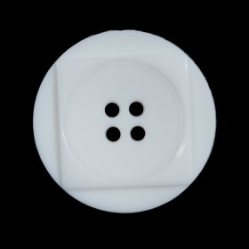 White Geometric 4-Hole Plastic Button – 44L/28mm White Geometric 4-Hole Plastic Button – 44L/28mm