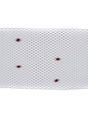 Burgundy Russian Veiling with Pom Poms – 9″ Burgundy Russian Veiling with Pom Poms – 9″