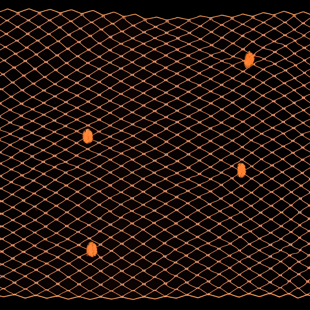 Orange Russian Veiling with Pom Poms - 9"