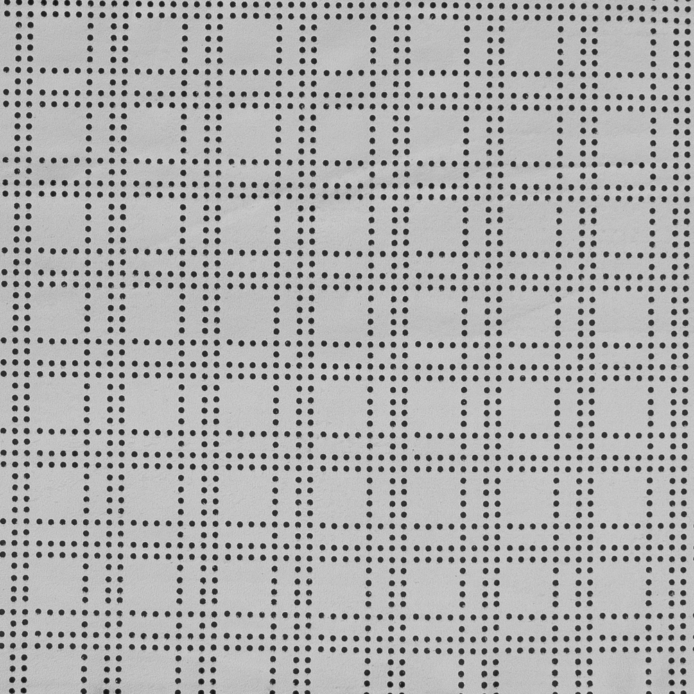 Faux Suede with Perforated Squares – White Faux Suede with Perforated Squares – White