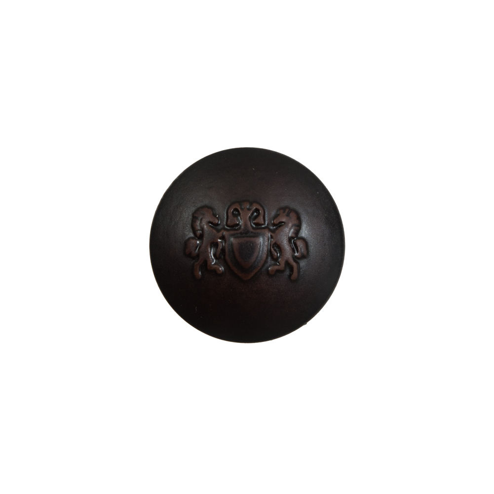 Brown Plastic Button with Emblem – 24L/15mm Brown Plastic Button with Emblem – 24L/15mm