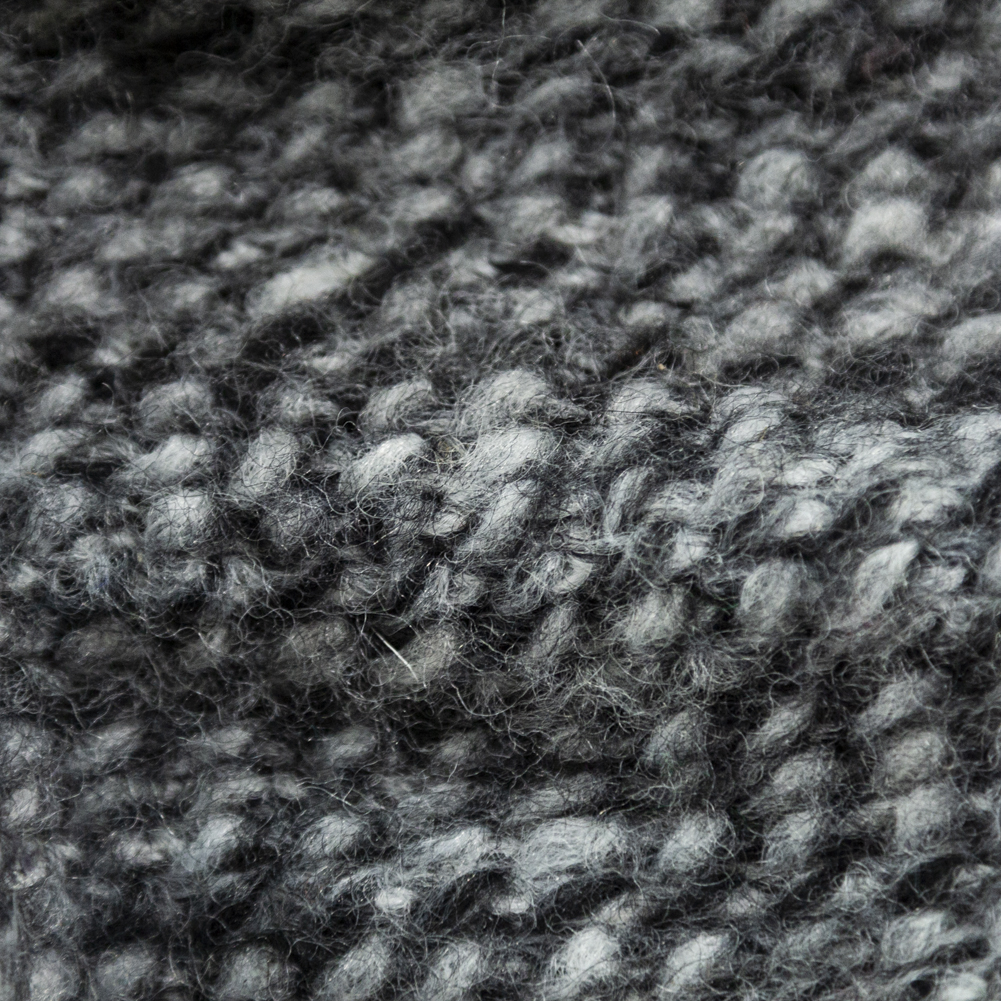 Italian Black and White Chevron Chunky Wool Knit