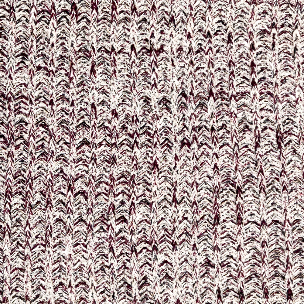 Italian Burgundy and White Chunky Wool Knit Italian Burgundy and White Chunky Wool Knit