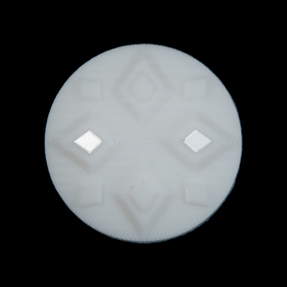 White Diamond Etched Shank Back Button – 44L/28mm White Diamond Etched Shank Back Button – 44L/28mm