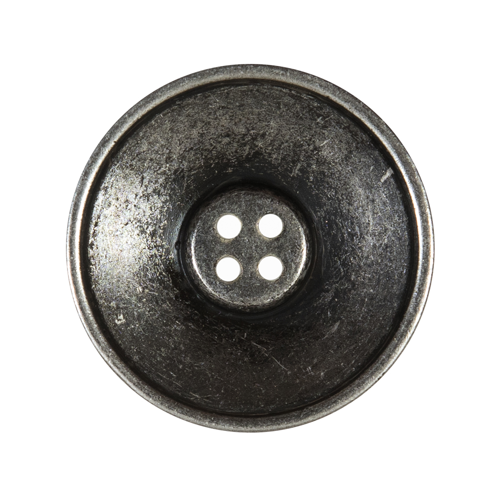 Italian Silver Metal 4-Hole Button – 44L/28mm Italian Silver Metal 4-Hole Button – 44L/28mm