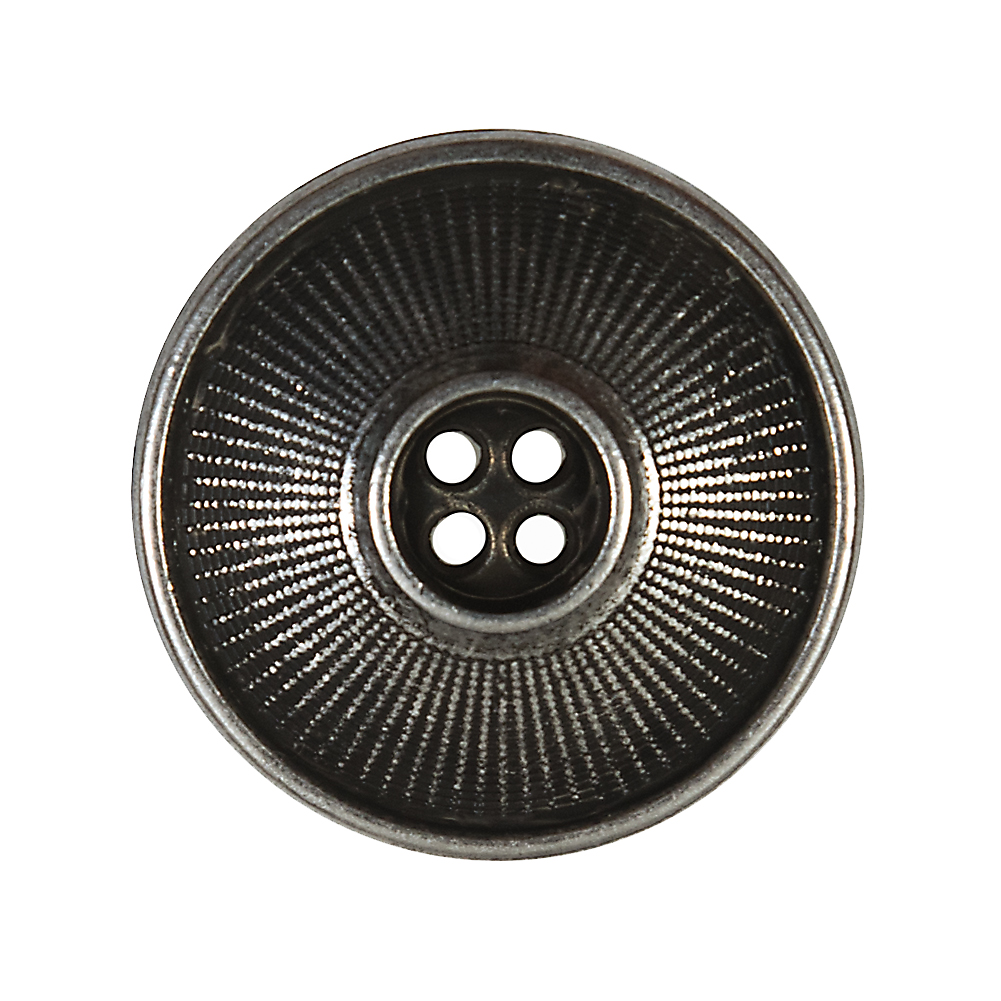 Italian Silver Metal 4-Hole Button – 44L/28mm Italian Silver Metal 4-Hole Button – 44L/28mm
