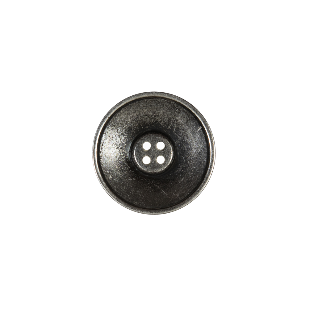Italian Silver Metal 4-Hole Button - 18L/11.5mm