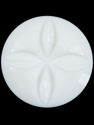 Italian White Floral Etched Shank Back Button – 44L/28mm Italian White Floral Etched Shank Back Button – 44L/28mm