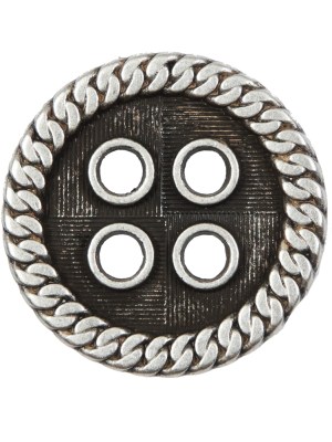 Novelty Silver Metal 4-Hole Button – 44L/28mm Novelty Silver Metal 4-Hole Button – 44L/28mm