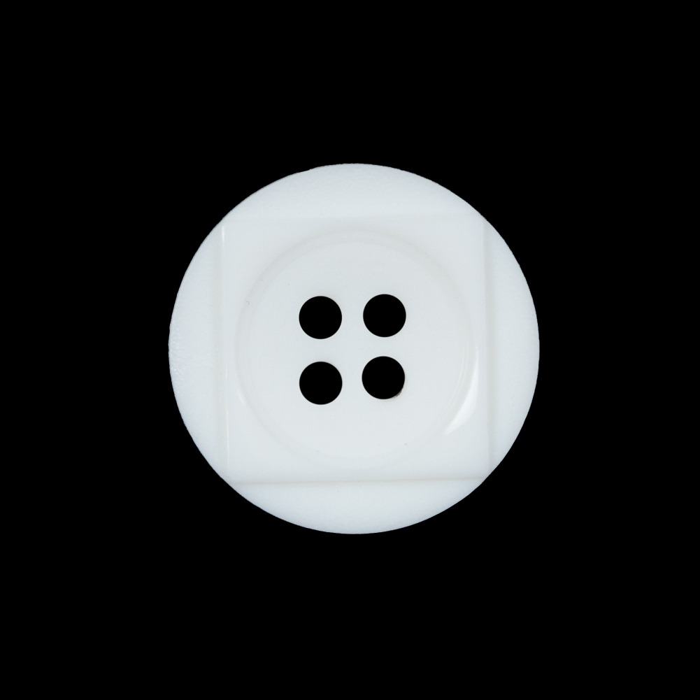 White Geometric 4-Hole Plastic Button – 36L/23mm White Geometric 4-Hole Plastic Button – 36L/23mm