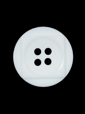 White Geometric 4-Hole Plastic Button – 36L/23mm White Geometric 4-Hole Plastic Button – 36L/23mm