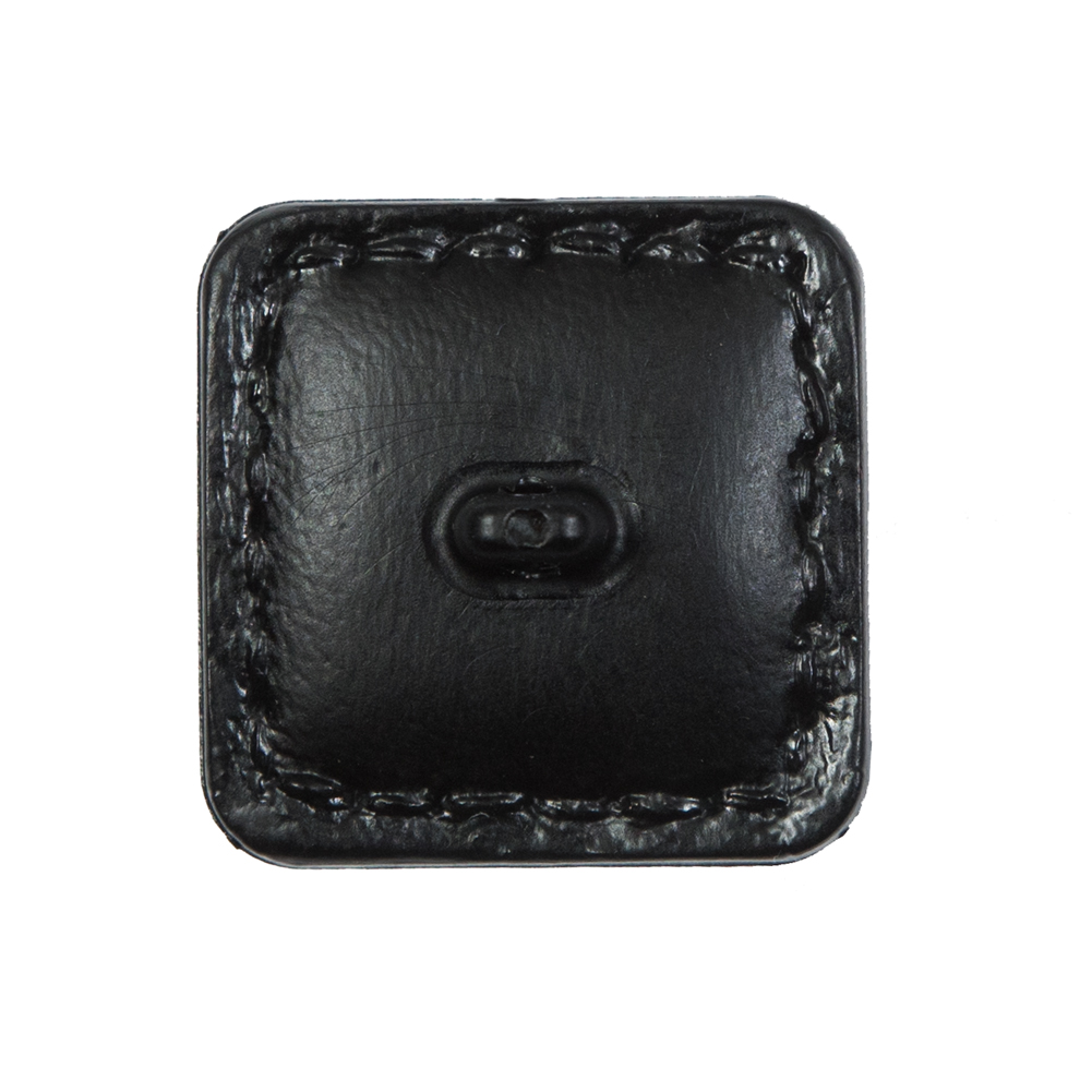 Black Square Topstitched Shank Back Button – 48L/30.5mm Black Square Topstitched Shank Back Button – 48L/30.5mm