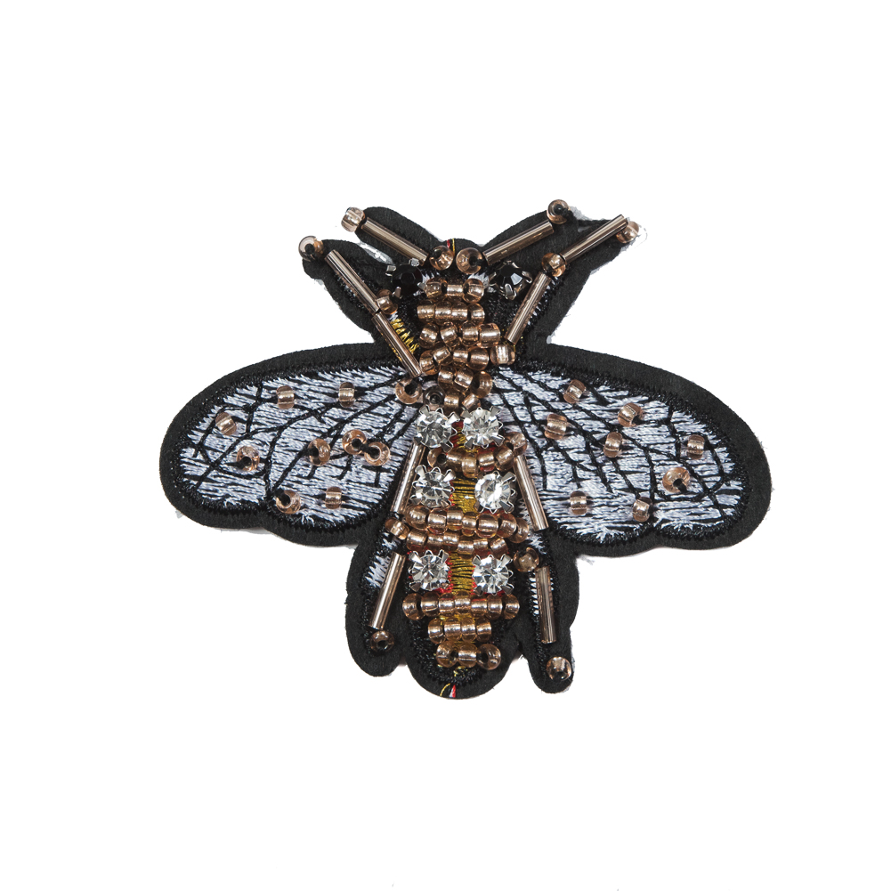 Italian Bumblebee Applique with Beads and Rhinestones – 3″ x 2.5″ Italian Bumblebee Applique with Beads and Rhinestones – 3″ x 2.5″