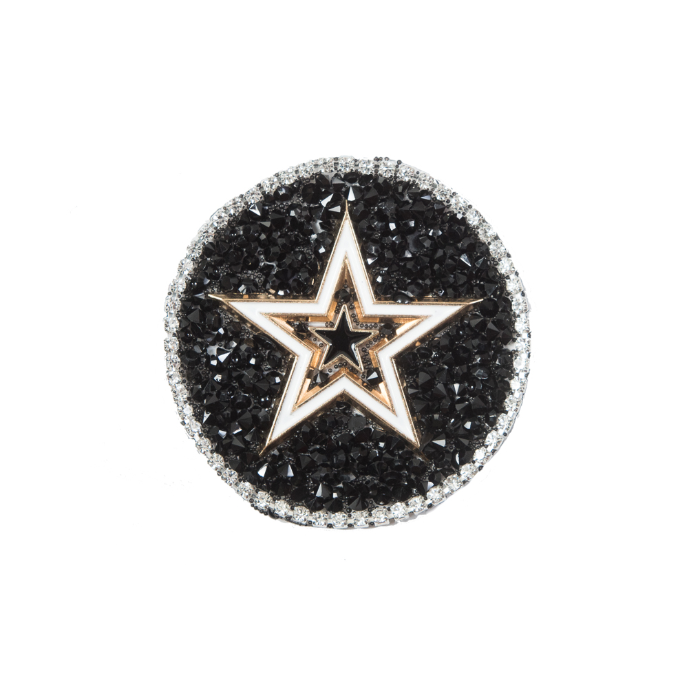 Italian Gold Star Patch with Black and Silver Rhinestones – 2.25″ Italian Gold Star Patch with Black and Silver Rhinestones – 2.25″