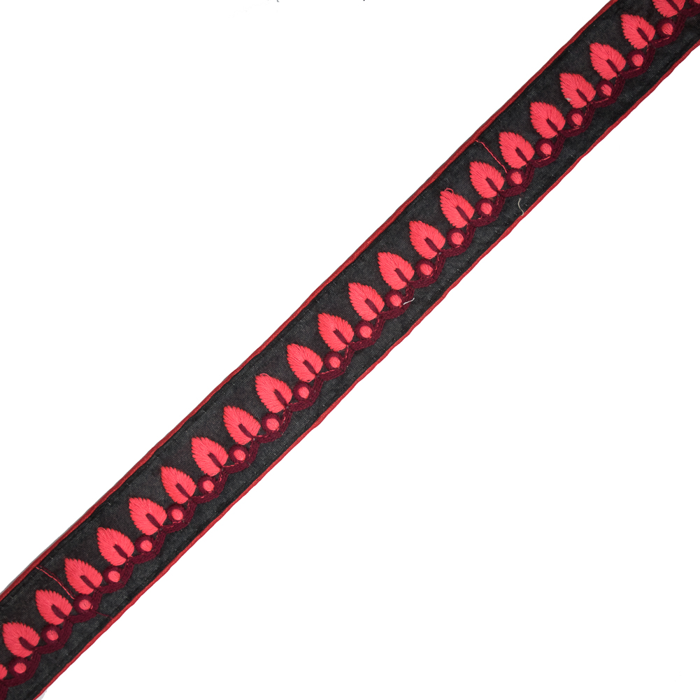 Embroidered Black/Orange Neon Trim – 1.5″ Embroidered Black/Orange Neon Trim – 1.5″