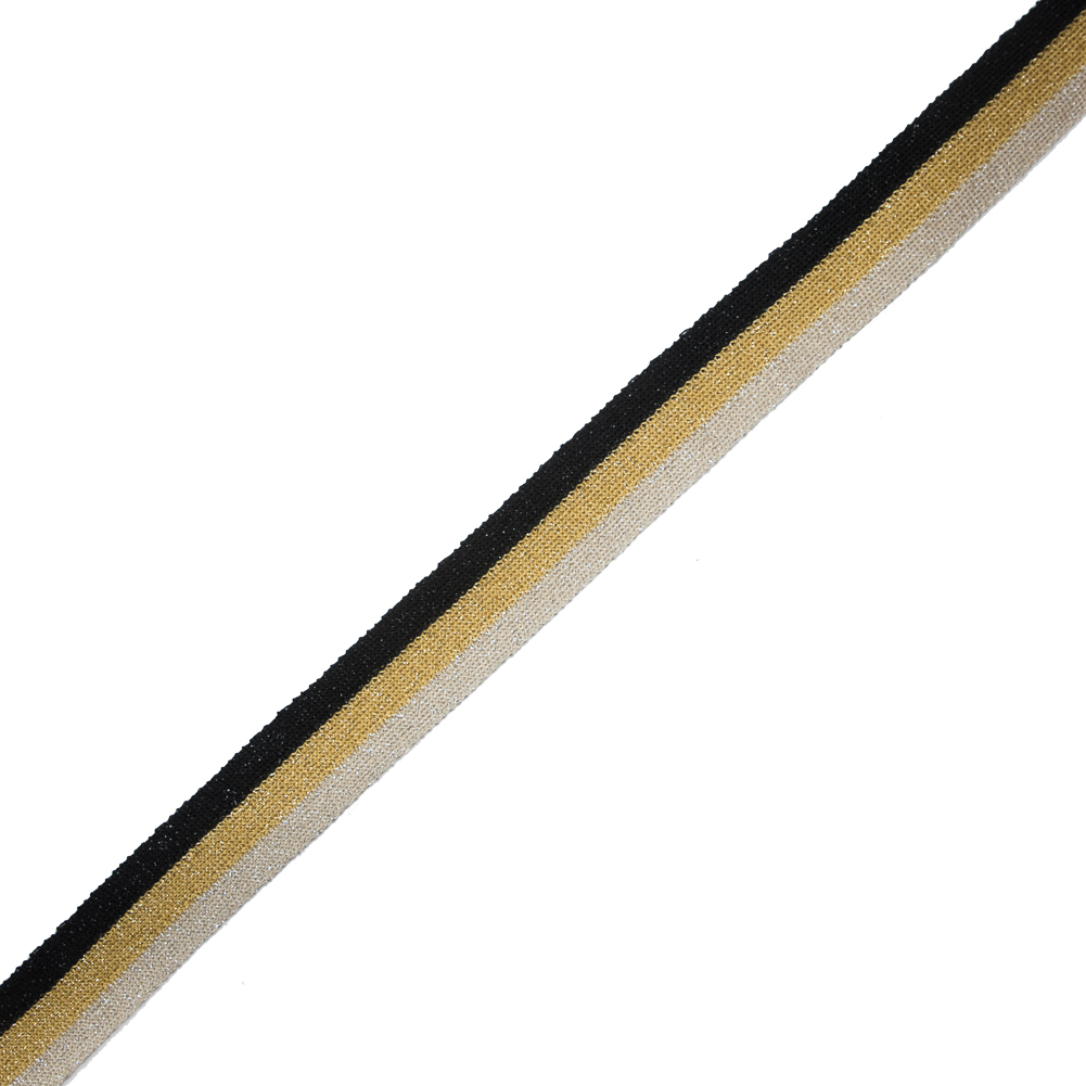 Black/Gold/Silver Lurex Knit Trim – 1.25″ Black/Gold/Silver Lurex Knit Trim – 1.25″