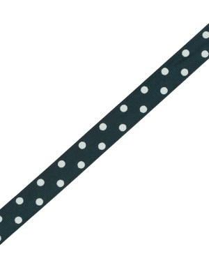 Green Grosgrain Ribbon with White Polka Dots – 1″ Green Grosgrain Ribbon with White Polka Dots – 1″
