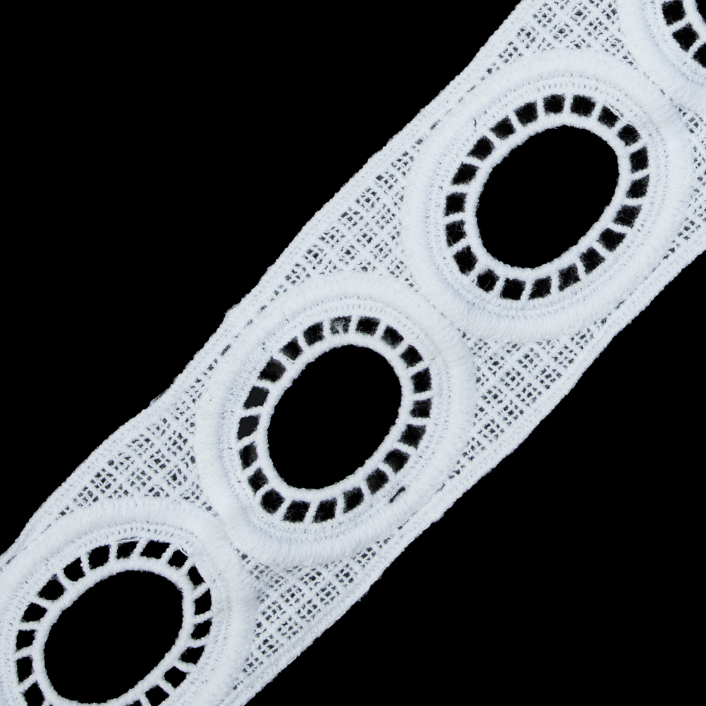 White Geometric Venise Lace - 2"