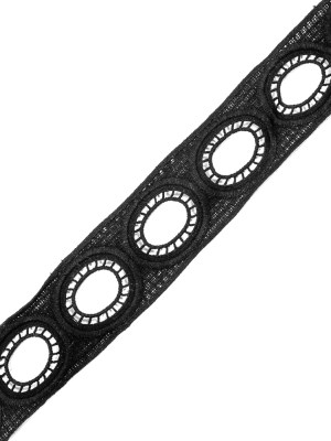 Pale Black Geometric Venise Lace – 2″ Pale Black Geometric Venise Lace – 2″