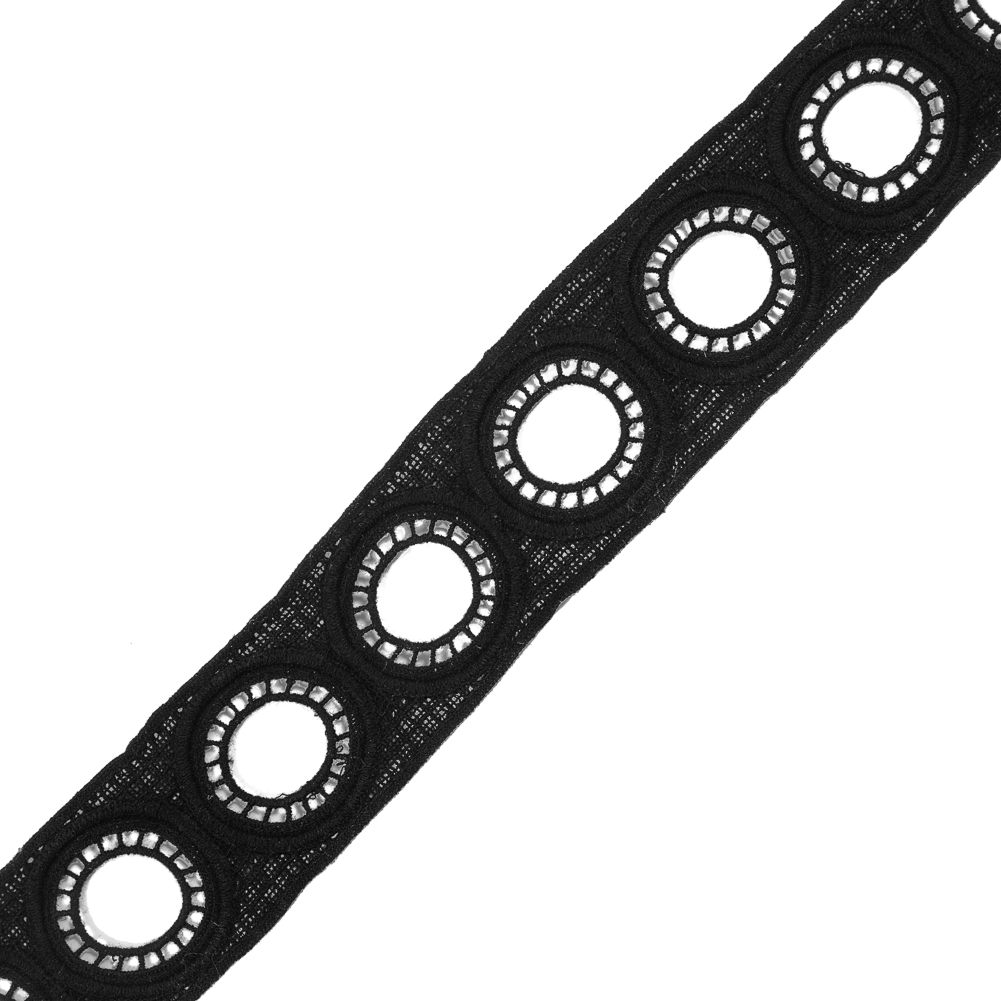 Black Geometric Venise Lace – 2″ Black Geometric Venise Lace – 2″