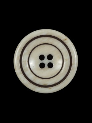 Cream and Brown Plastic 4-Hole Button – 36L/23mm Cream and Brown Plastic 4-Hole Button – 36L/23mm