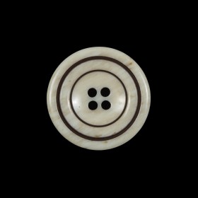 Cream and Brown Plastic 4-Hole Button – 36L/23mm Cream and Brown Plastic 4-Hole Button – 36L/23mm